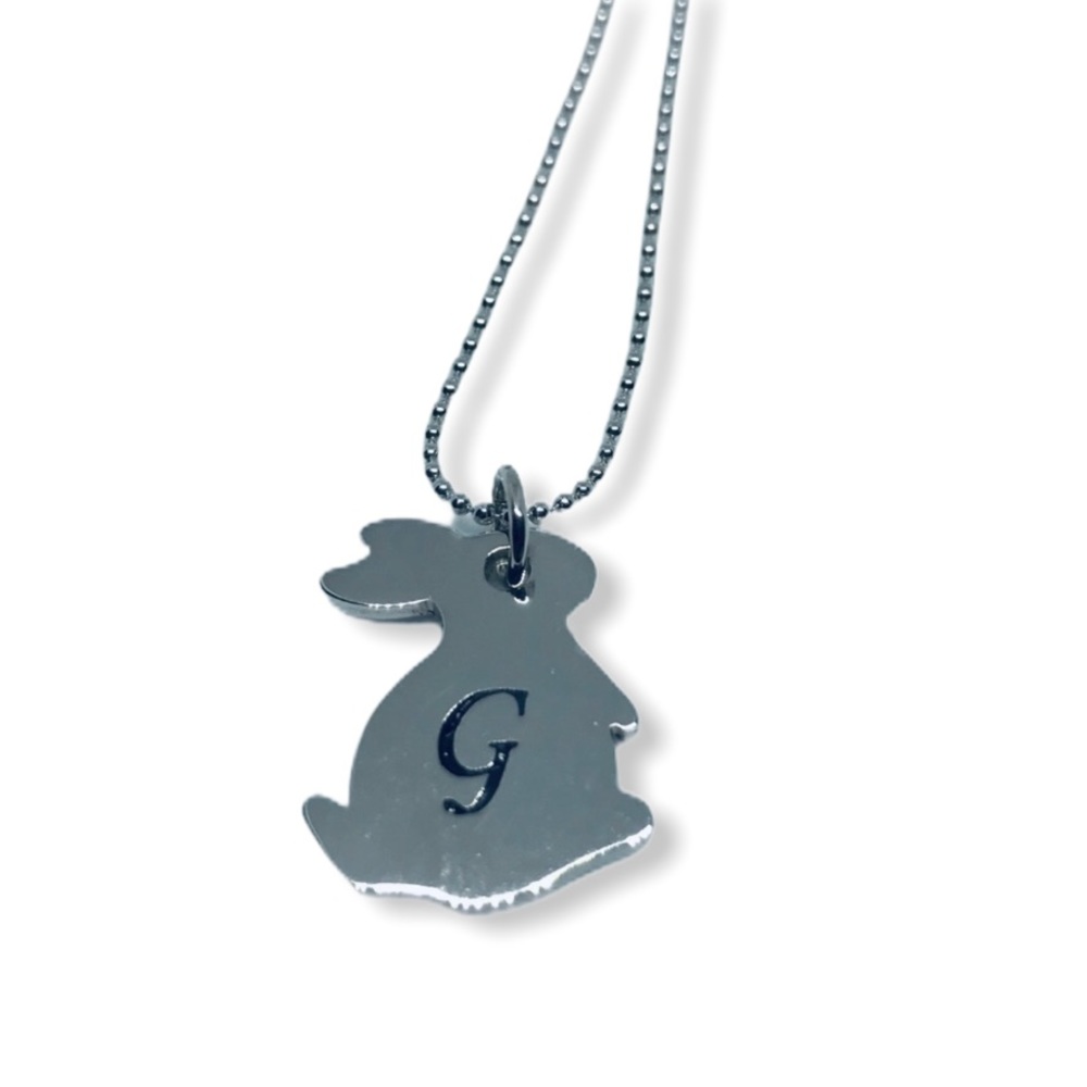Bunny Sterling Silver Personalized Initial Rabbit